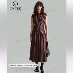 Brown leather vintage dresss